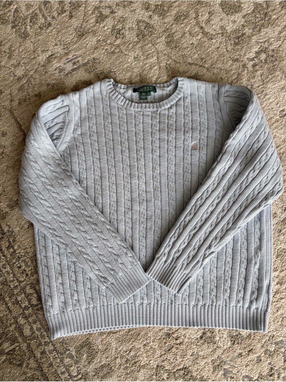 Ralph Lauren baby blue cotton crewneck sweater
